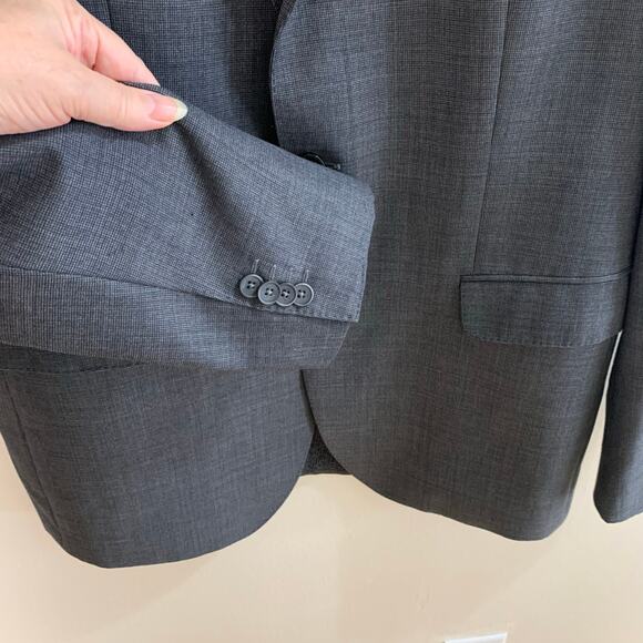 Boss Hugo Size 42L Men's Super 100 Sport Coat Blazer Jacket Gray Wool Business - Picture 5 of 12